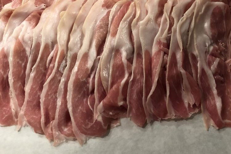 Fresh slices of Tennshootoe 18-month old ham by The Hamery in Murfreesboro, Tenn. Photo by Steve Coomes